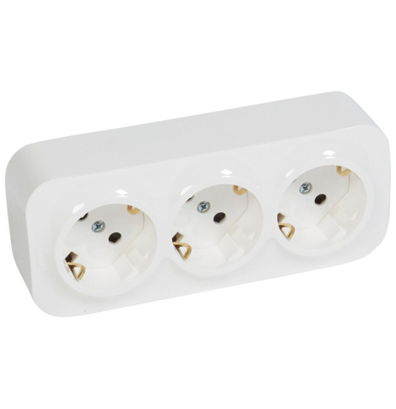 Prise std allemande 3 x 2P+E Forix - avec obturateurs - IP 2X -