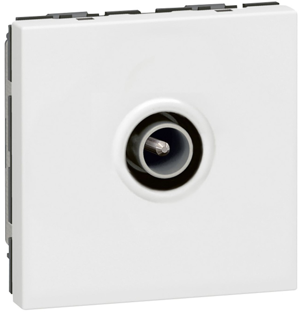 Prise télévision Ø9,52mm mâle 2 modules - blanc Mosaic Legrand