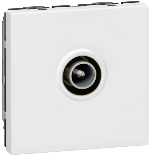 Prise télévision Ø9,52mm mâle 2 modules - blanc Mosaic Legrand