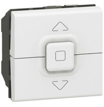 Interrupteur de volets roulants 500W maximum 2 modules - blanc