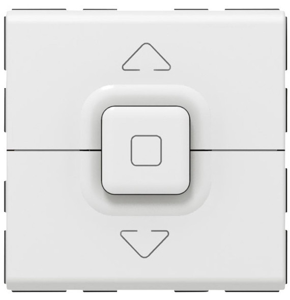 Interrupteur poussoir 500W maximum pour 1 volet roulant - blanc