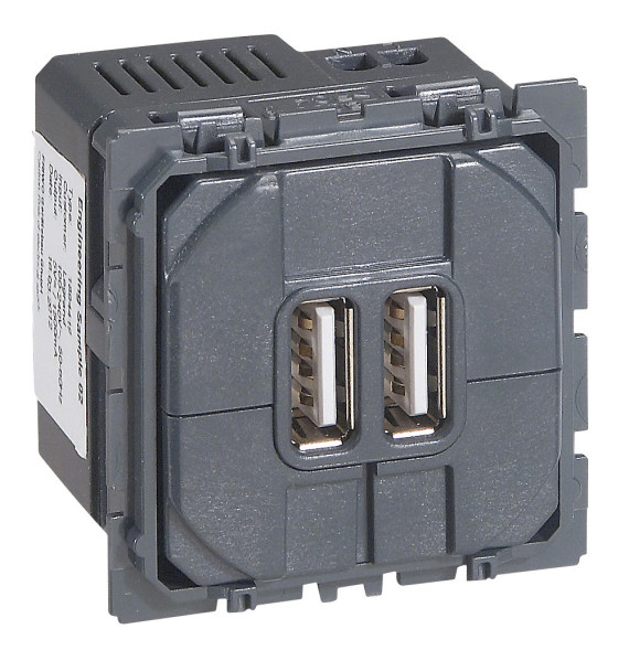 Prise double USB Céliane Type-A 2,4A 15W Legrand - 067462