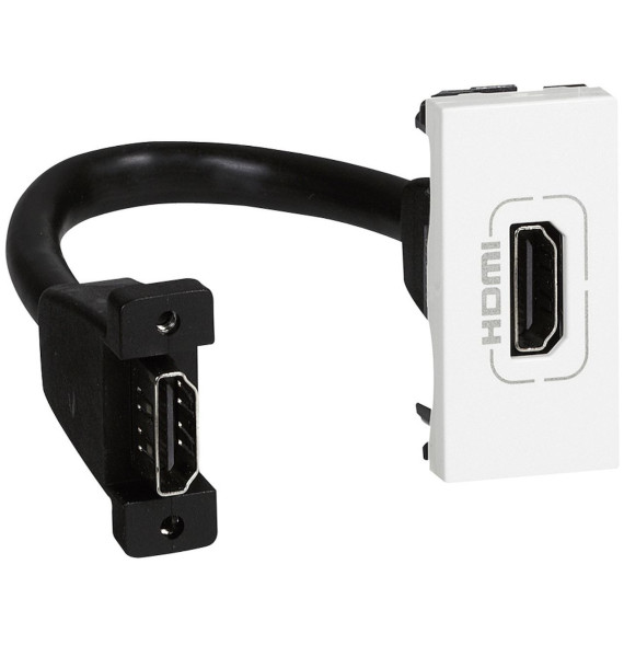 Prise HDMI Type-A version 2.0 préconnectorisée1 module - blanc
