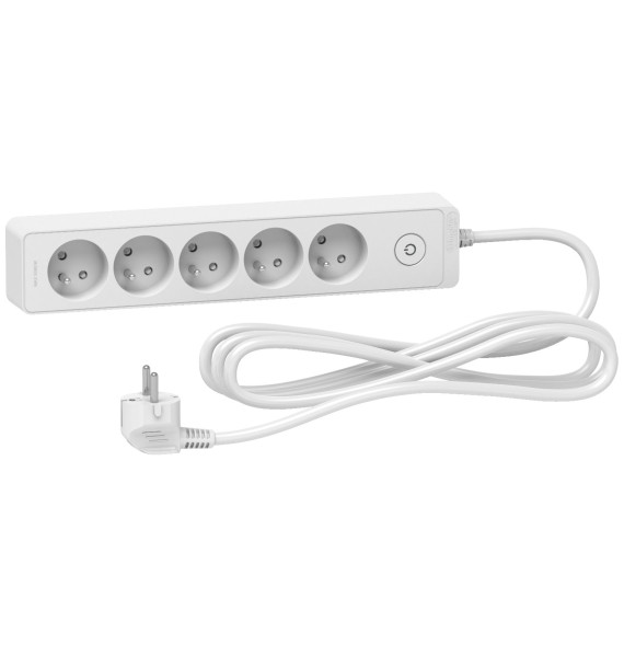 Rallonge multiprises - Odace - 5 prises 2P+T - blanche - 3m -