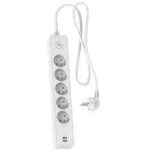Rallonge multiprises - Odace - 5 prises 2P+T - blanche - 3m -
