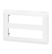 Plaque de finition pour 2x8 modules blanc Mosaic Legrand -
