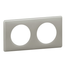 Plaque Céliane Laqué 2 postes - finition Gris Perle Legrand -