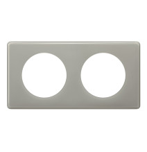 Plaque Céliane Laqué 2 postes - finition Gris Perle Legrand -