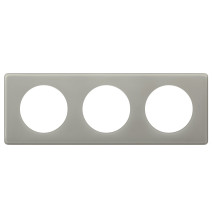 Plaque Céliane Laqué 3 postes - finition Gris Perle Legrand -