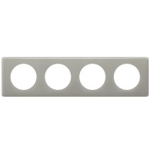 Plaque Céliane Laqué 4 postes - finition Gris perle Legrand -