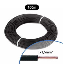 Fil électrique rigide H07VU 1.5² noir - Couronne / Rouleau de