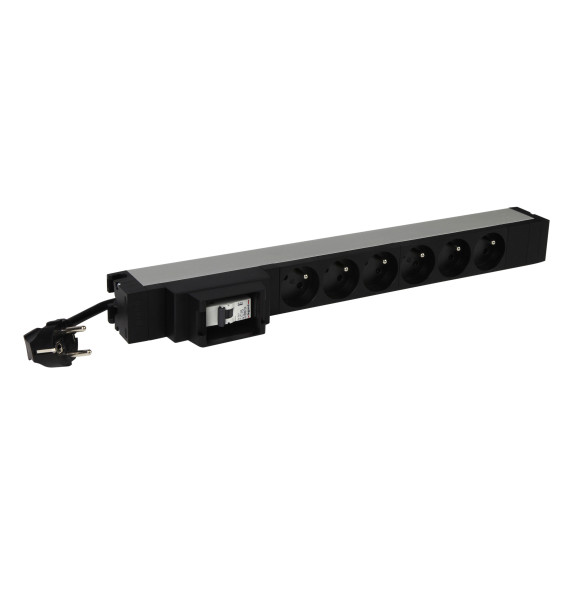 PDU avec disjoncteur 16A 19pouces 1U LCS³ avec 6 prises 2P+T et