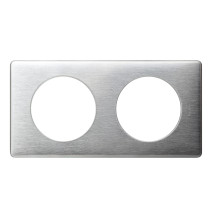 Plaque Céliane Métal 2 postes - finition Aluminium Legrand -