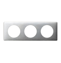 Plaque Céliane Métal 3 postes - finition Aluminium Legrand -