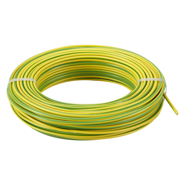 Fil TH électrique rigide H07VR 10mm² vert/jaune - Couronne / Rouleau de ...