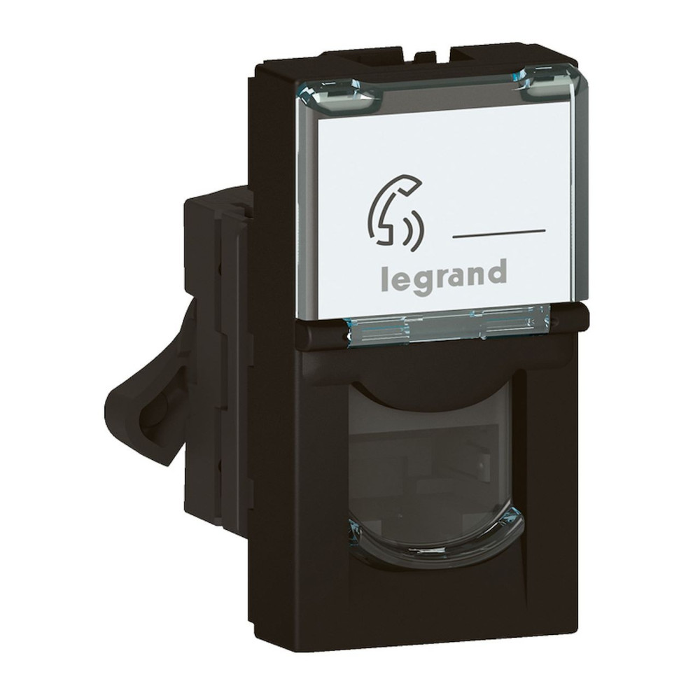 Prise RJ45 catégorie 6 FTP 1 module - noir mat Mosaic Legrand -