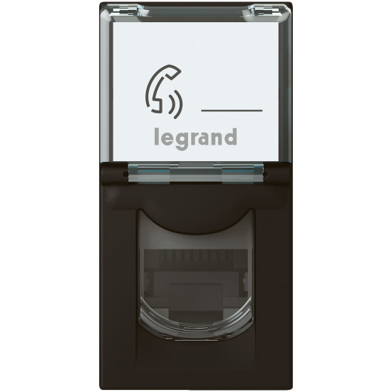 Prise RJ45 catégorie 6 FTP 1 module - noir mat Mosaic Legrand -