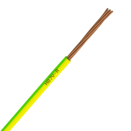 Fil électrique rigide H07VR 16² vert/jaune - Couronne / Rouleau