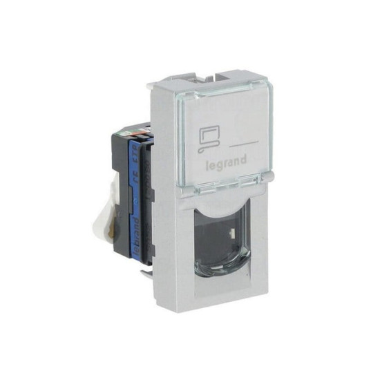Prise RJ45 catégorie 6 FTP 1 module - alu Mosaic Legrand -