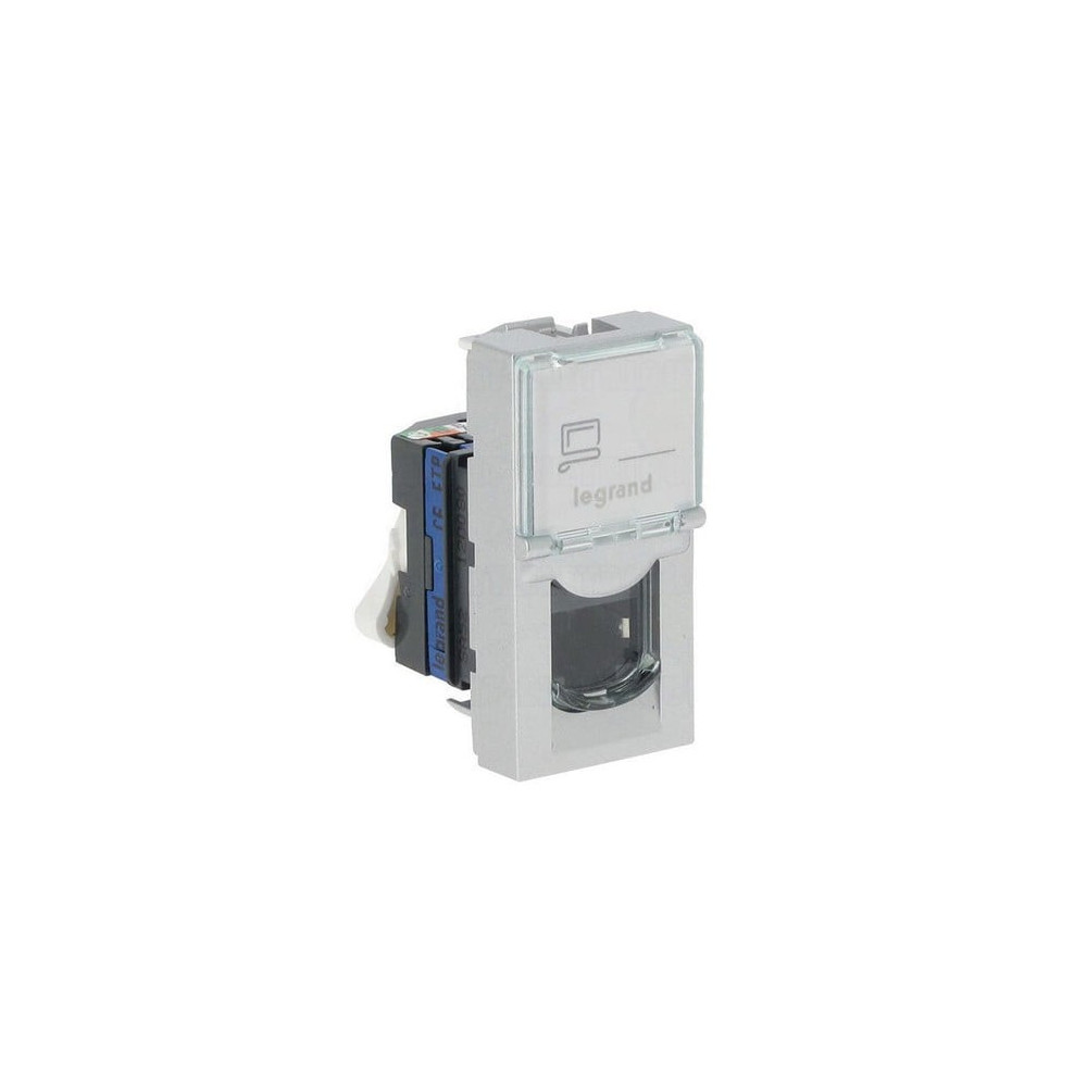Prise RJ45 catégorie 6 FTP 1 module - alu Mosaic Legrand -