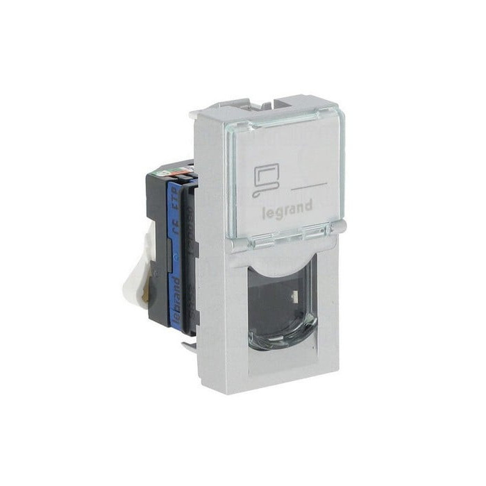 Prise RJ45 catégorie 6 FTP 1 module - alu Mosaic Legrand -