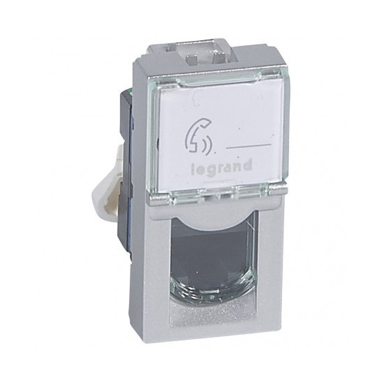 Prise RJ45 catégorie 6 FTP 1 module - alu Mosaic Legrand -