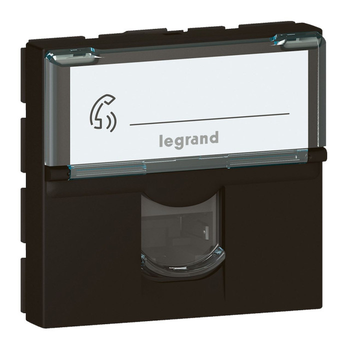 Prise RJ45 catégorie 6 FTP 2 modules - noir mat Mosaic Legrand