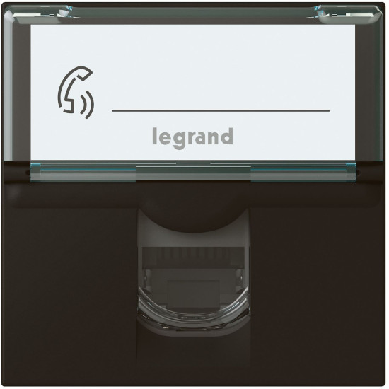 Prise RJ45 catégorie 6 FTP 2 modules - noir mat Mosaic Legrand