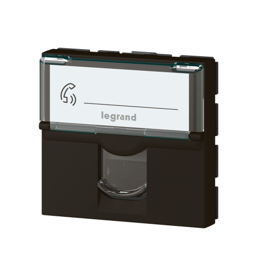 Prise RJ45 catégorie 6 FTP 2 modules - noir mat Mosaic Legrand