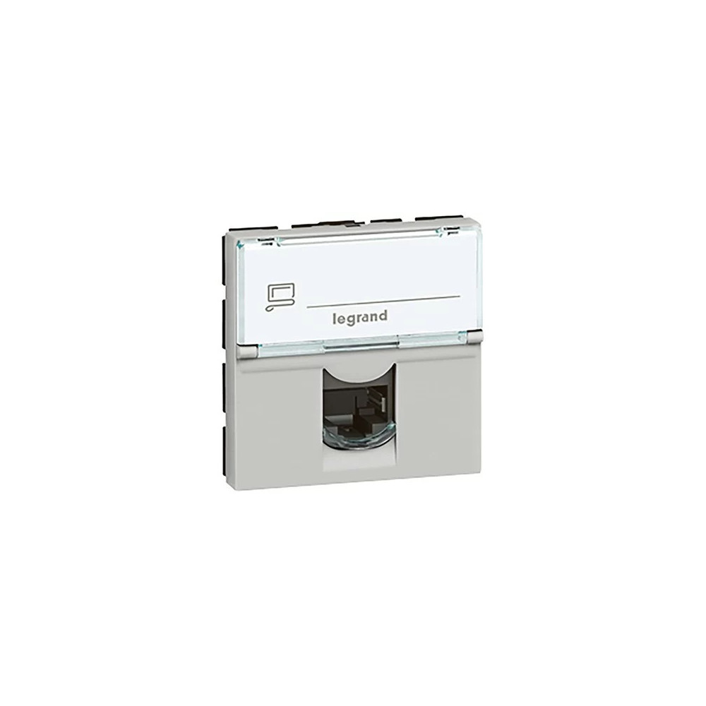 Prise RJ45 catégorie 6 FTP 2 modules - alu Mosaic Legrand -