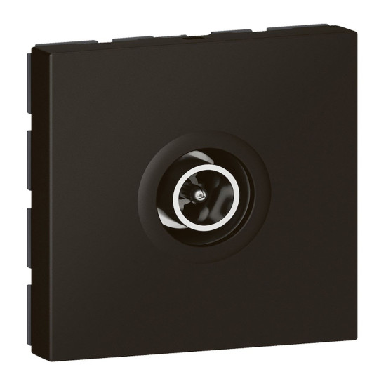 Prise de télévision Ø9,52mm mâle 2 modules - noir mat Mosaic