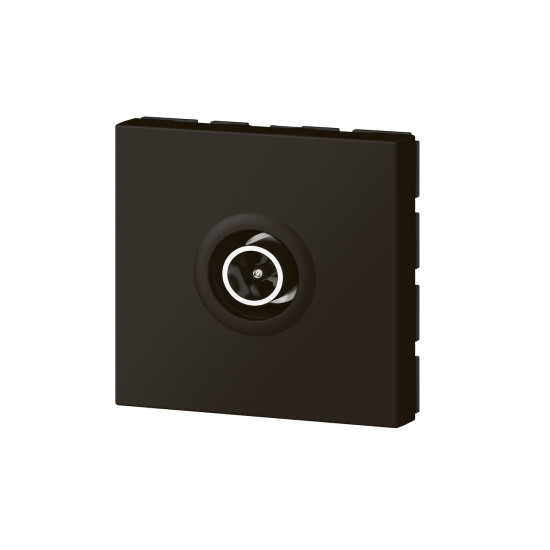 Prise de télévision Ø9,52mm mâle 2 modules - noir mat Mosaic