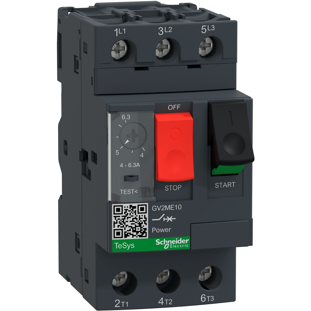 Disjoncteur moteur 4 à 6,3 A 3P 3d déclencheur magnétothermique
