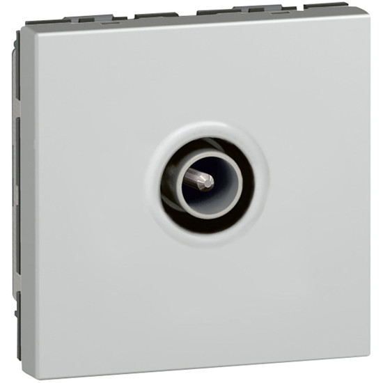 Prise de télévision Ø9,52mm mâle 2 modules - alu Mosaic Legrand