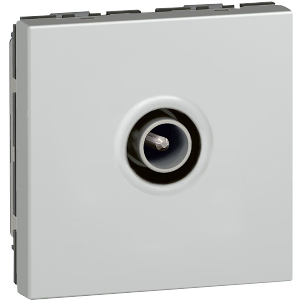 Prise de télévision Ø9,52mm mâle 2 modules - alu Mosaic Legrand