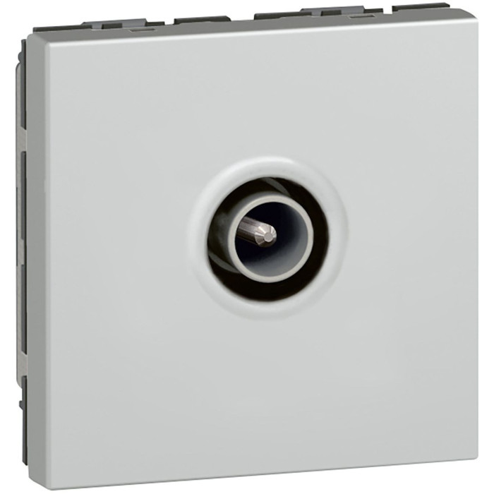 Prise de télévision Ø9,52mm mâle 2 modules - alu Mosaic Legrand