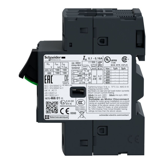 Disjoncteur moteur 13 à 18 A 3P 3d déclencheur magnétothermique