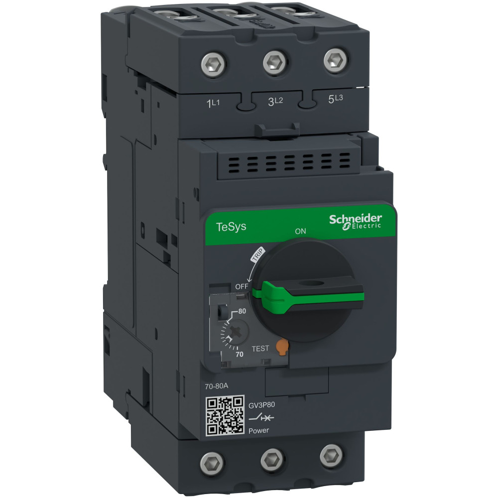 Disjoncteur moteur magnéto-thermique - 70 à 80A - 3P - Everlink