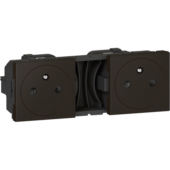 Double prise de courant 2P+T Surface précâblées 2x2 modules -
