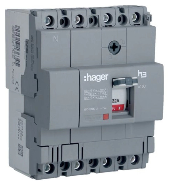 Disjoncteur moteur 40kA 4P 200A X250 HHB201Z - Hager