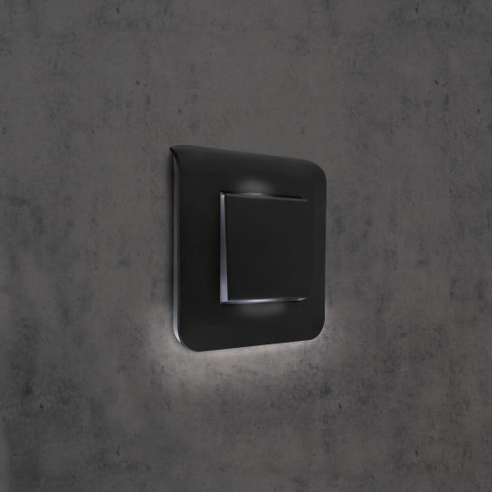 Plaque de finition pour 2 modules noir mat Mosaic Legrand -