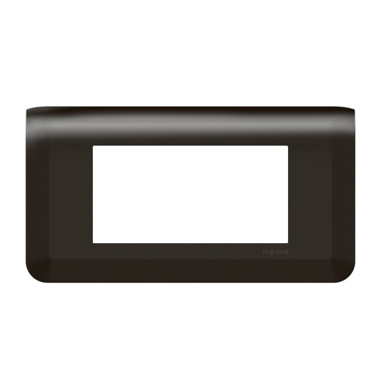 Plaque de finition horizontale pour 4 modules noir mat Mosaic