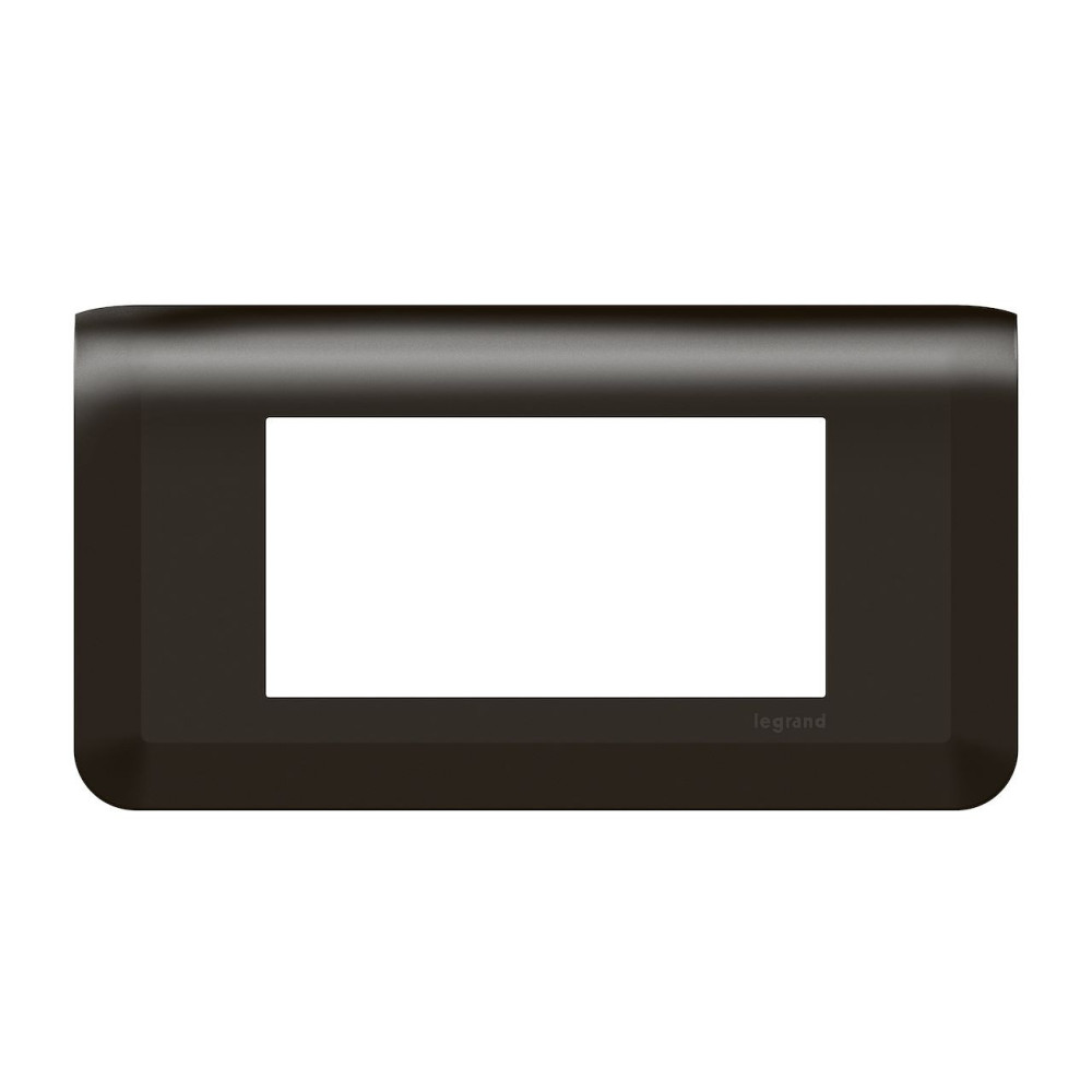 Plaque de finition horizontale pour 4 modules noir mat Mosaic