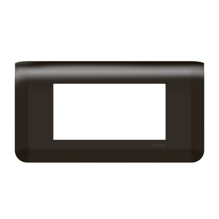 Plaque de finition horizontale pour 4 modules noir mat Mosaic