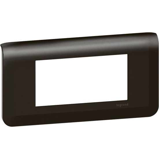 Plaque de finition horizontale pour 4 modules noir mat Mosaic