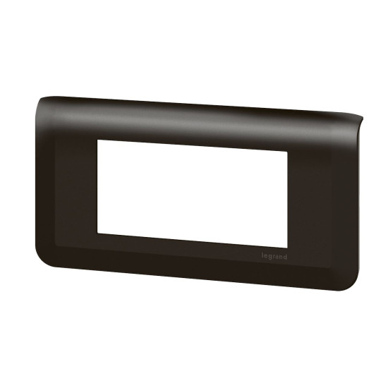 Plaque de finition horizontale pour 4 modules noir mat Mosaic