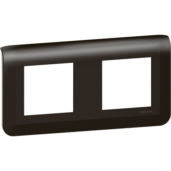 Plaque de finition horizontale pour 2x2 modules noir mat Mosaic