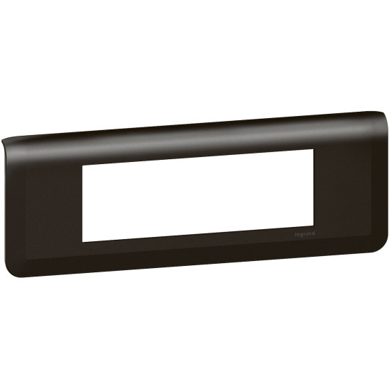 Plaque de finition horizontale pour 6 modules noir mat Mosaic
