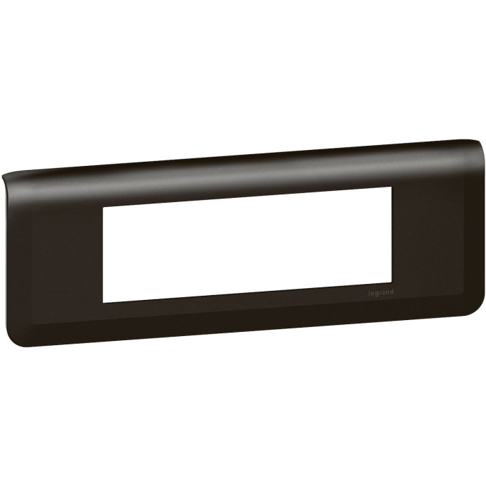 Plaque de finition horizontale pour 6 modules noir mat Mosaic