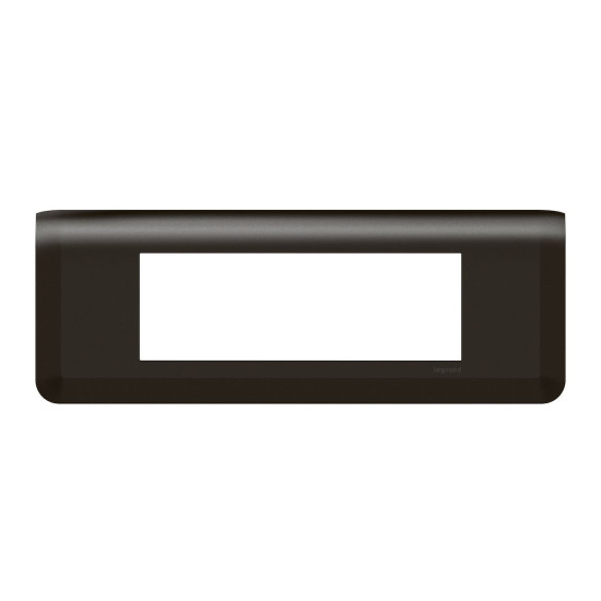 Plaque de finition horizontale pour 6 modules noir mat Mosaic